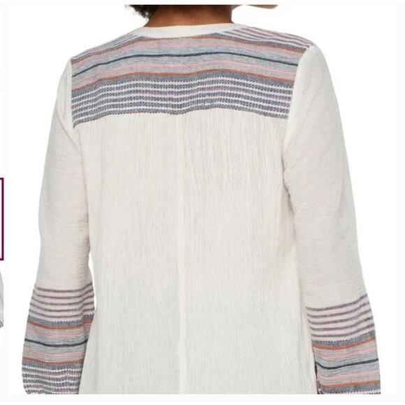 Liverpool Button Front Shirred Blouse In Vintage White - Picture 6 of 16